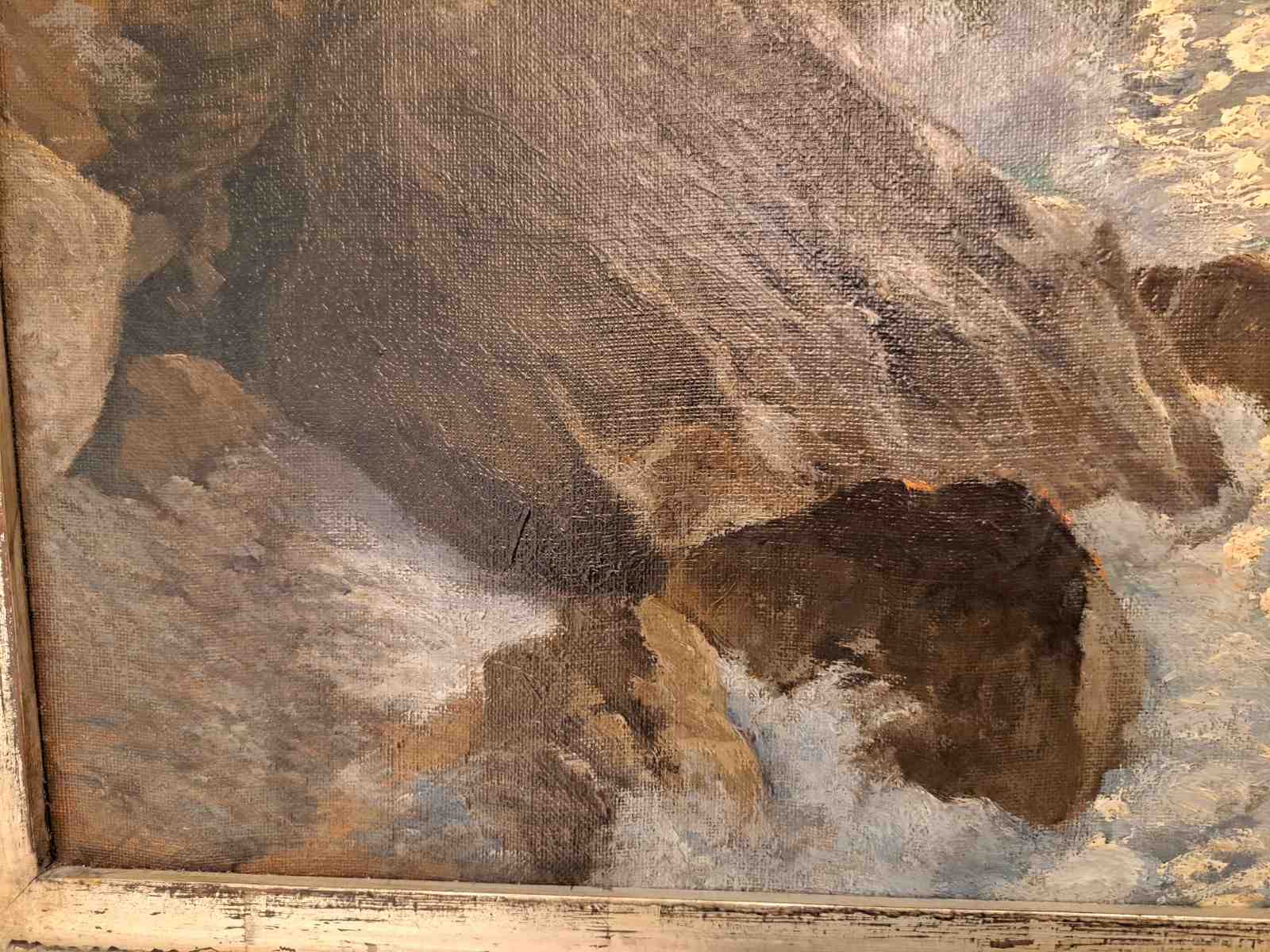 Ölbild Morgen auf Capri, von Karl Böhme, Detail von unten.