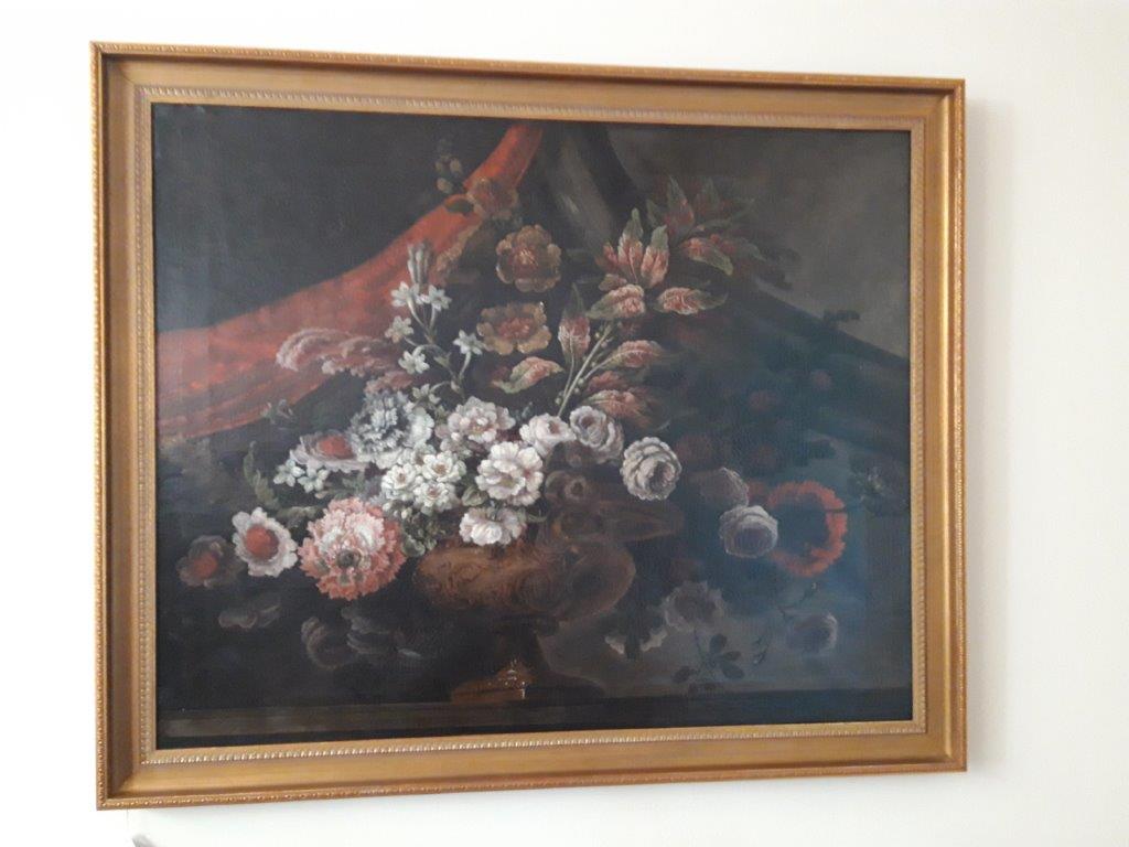 Gerahmtes Blumenstillleben als Ölgemälde aus dem 17. Jahrhundert