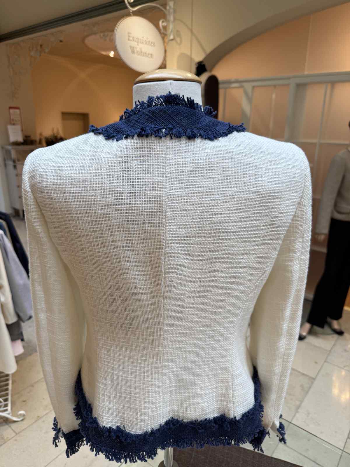 maison common Blazer Damen in Weiß und Blau in Größe 38 neuwertig