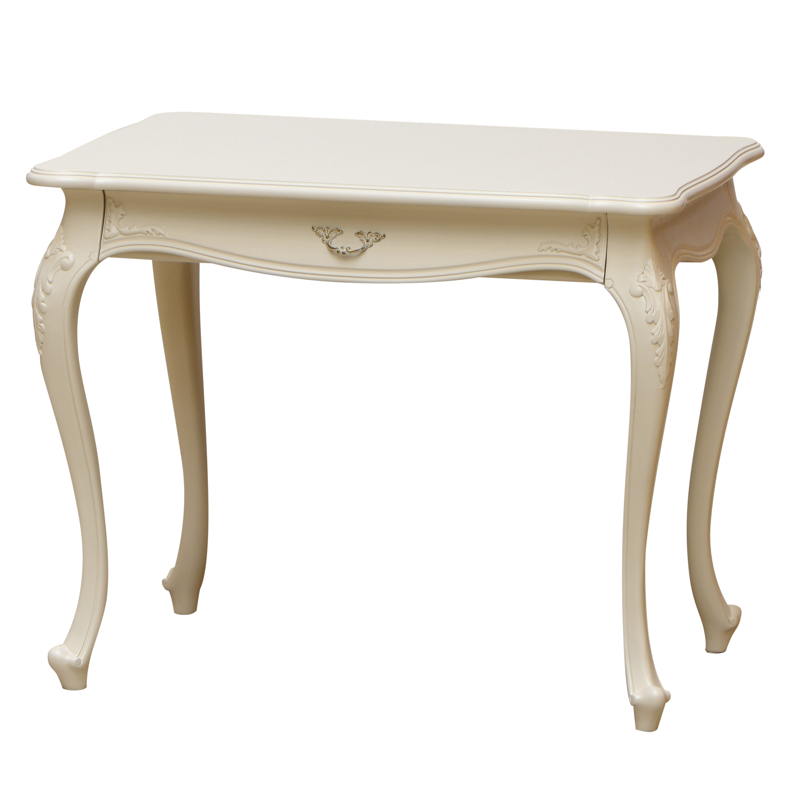 Weiß lackierter Beistelltisch im Chippendale-Stil mit geschwungenen Beinen