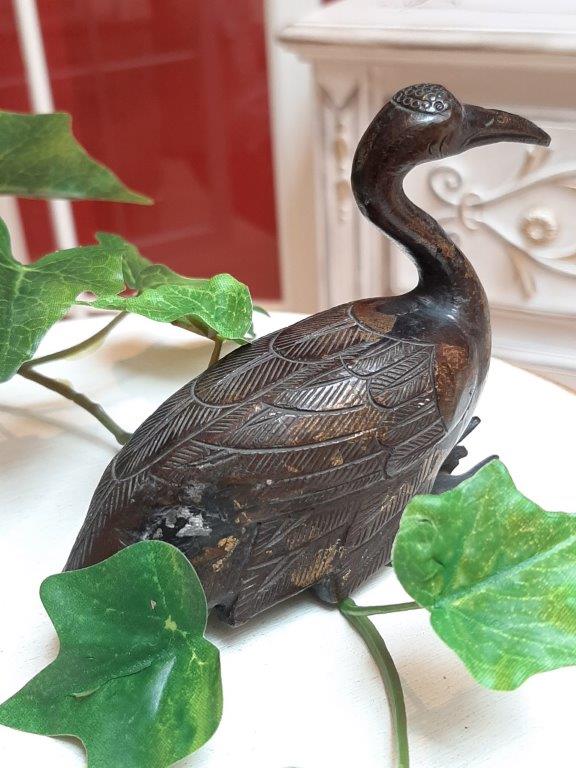 Asiatischer, antiker Bronze Vogel 