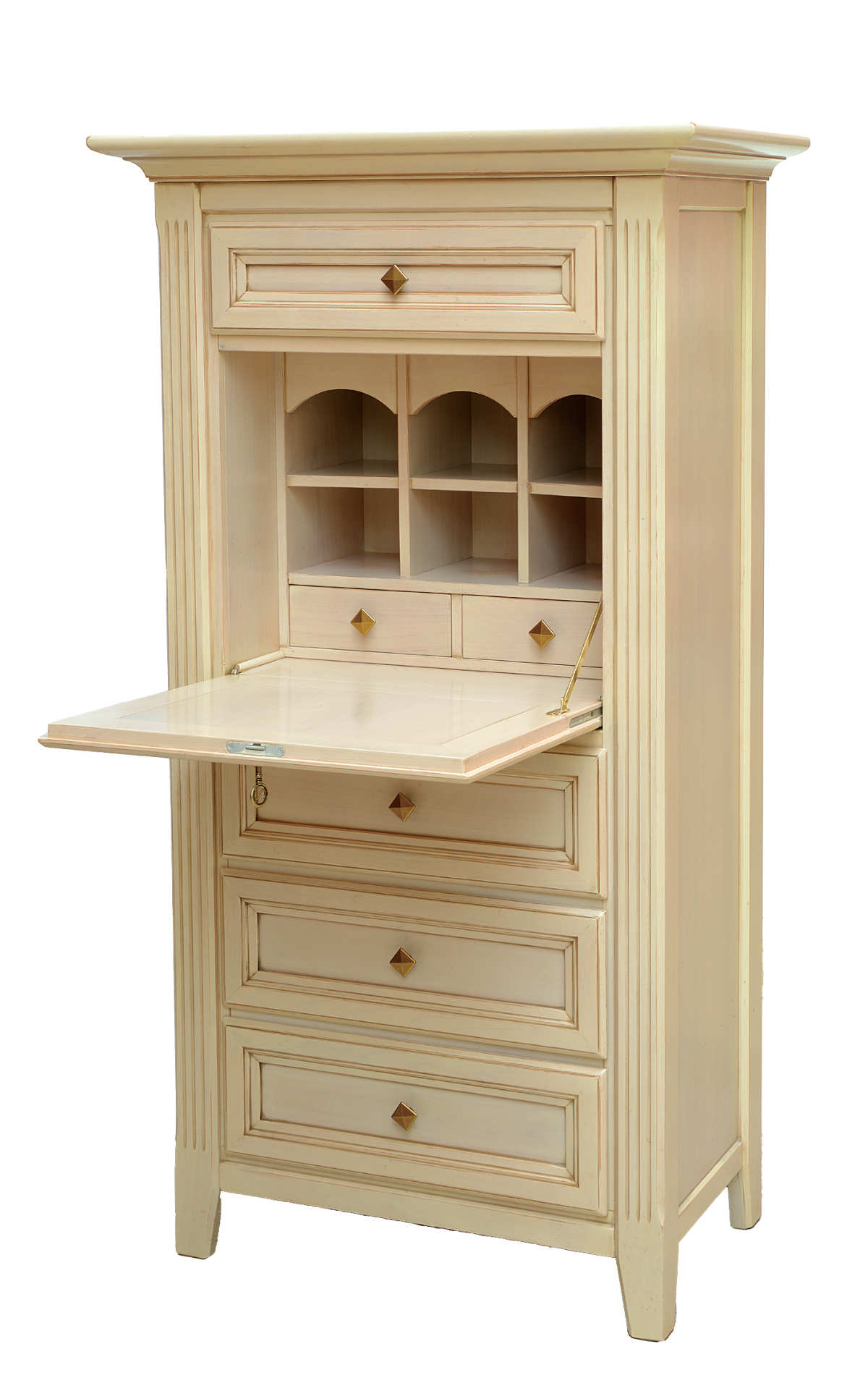 Selva Sekretär Philippo mit geöffneten Innenfächern und Schreibklappe.