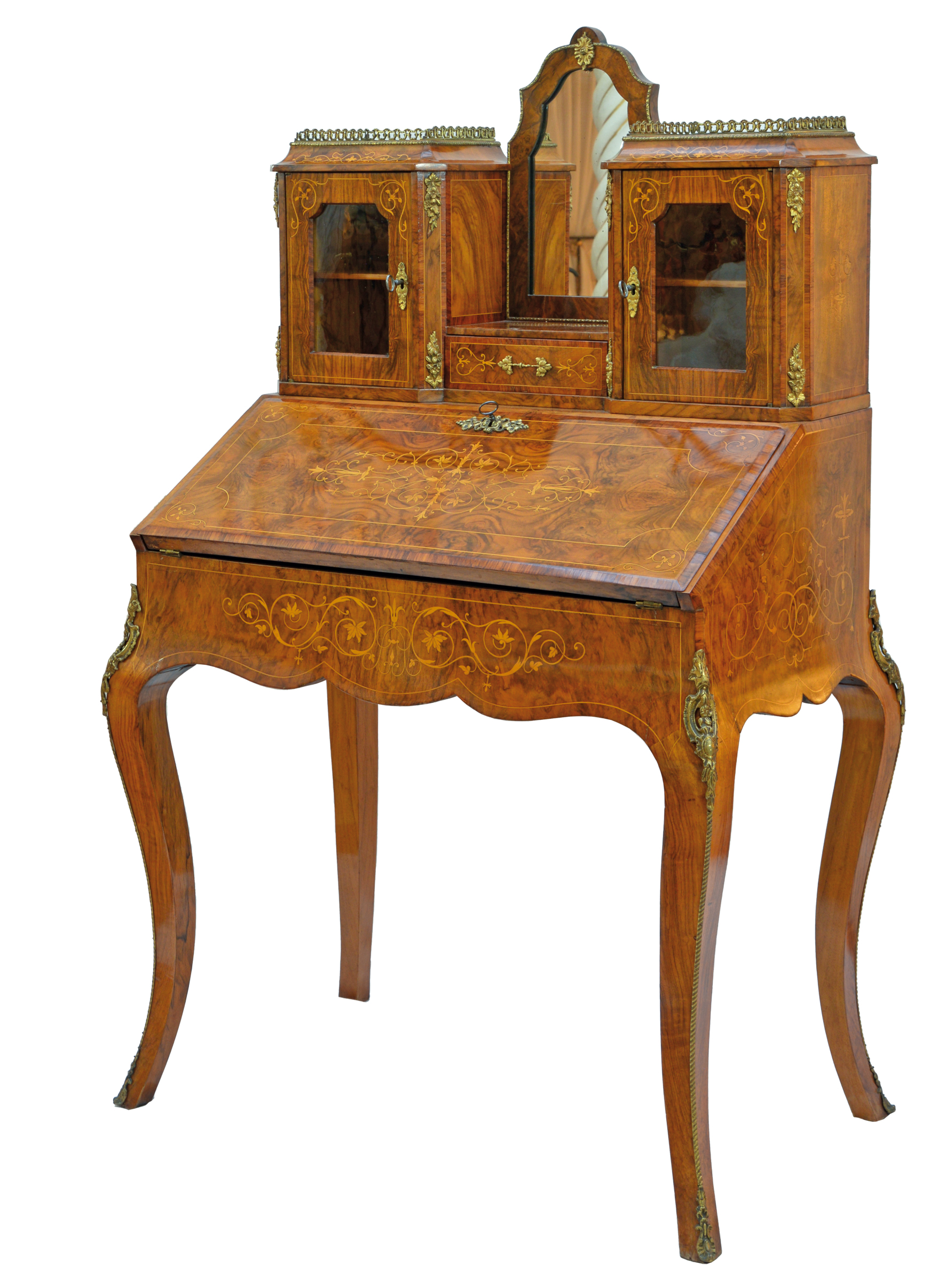 antiker Sekretär aus Frankreich Elian geschlossen Mit vielen Intarisein ist dieser Sekretär gearbeitet worden