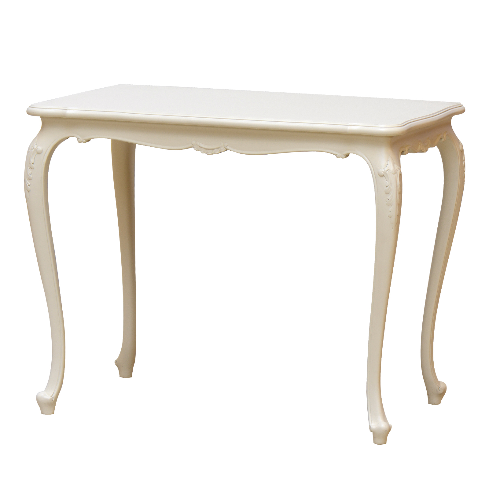 Quadratischer weißer Tisch vorne