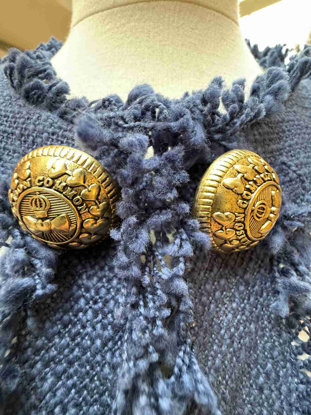 maison common Blazer Damen in Weiß und Blau in Größe 38