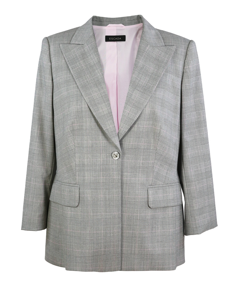 Escada Blazer Damen in Grau & Rosa – Größe 44, neuwertig