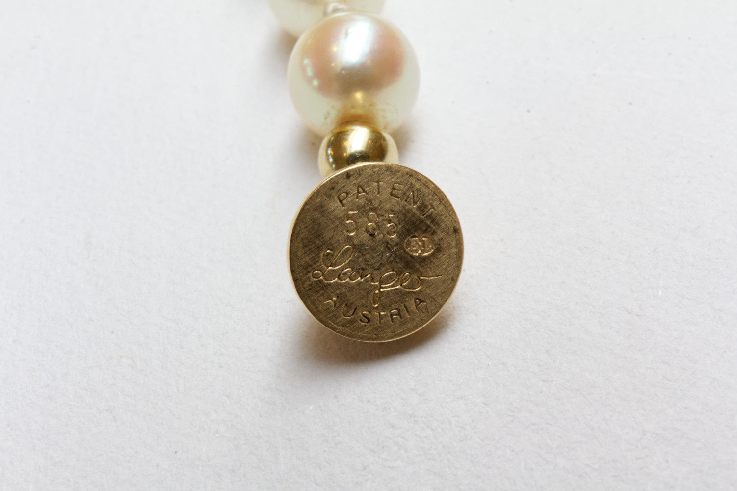 Perlenkette mit 585er GoldPatent Verschluß von Langer