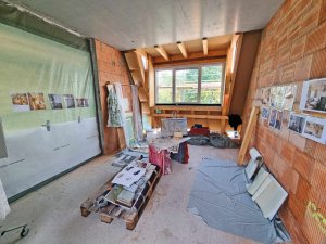 Schlafzimmer, Baustelle, Innenausbau, in Planung. 