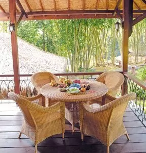 Gartenmöbel, Dante, Esstisch, Set, rund, Jeannique, Naturfarben.