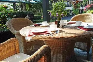 Gartenmöbel, Dante, Esstisch, Set, rund, Jeannique, Naturfarben, Detail.